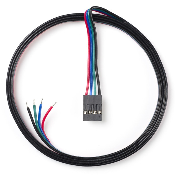 123-3D 4-wire cable red / blue / green / black with connector, 1m  DDK00005 - 1