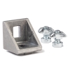 Aluminium corner bracket for 2020 extrusion profile including mounting materials (123-3D brand)