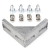 Aluminium corner bracket for 3060 extrusion profile including mounting materials (123-3D brand)