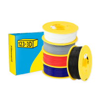 123-3D BK/GRY/W/R/B PLA filament starter pack bundle 1.75mm, 1kg (5-pack)  DHM10054
