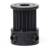 Black GT2 timing belt pulley, 20 teeth, 9mm belt, 5mm bore, GT2 20T W9 B5 DME00090 - 1