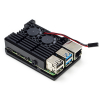 Black aluminium heatsink case for Raspberry Pi 4 with fan DAR00222 - 1