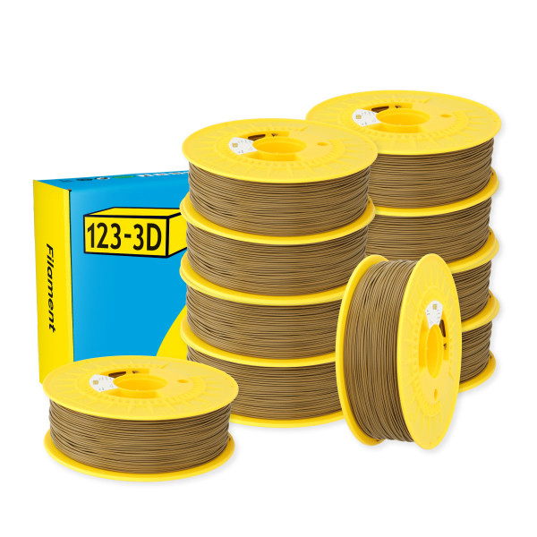 123-3D Filament PLA Khaki Gray 1.75 mm 10-pack 1 kg DHM10063 - 1