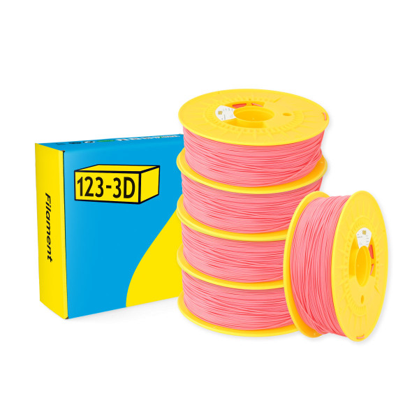 123-3D Filament PLA Strawberry Pink 1.75 mm 5-pack 1 kg DHM10065 - 1
