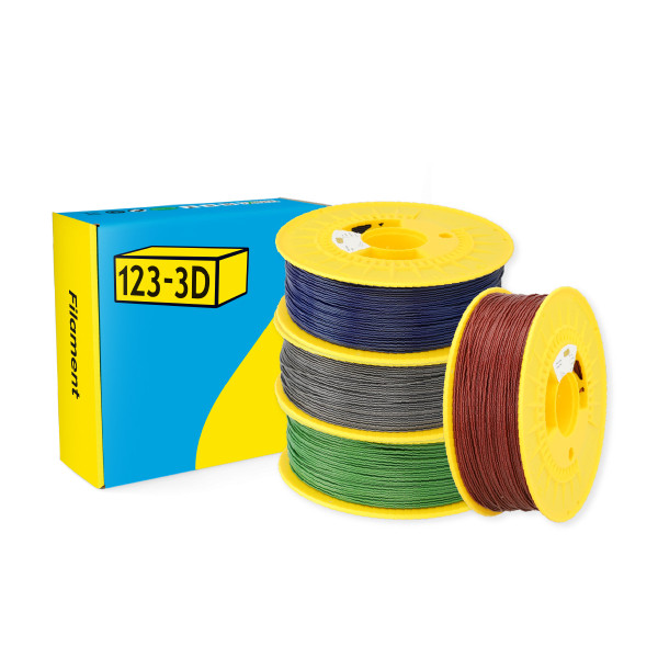 123-3D GB/GG/GR/GA PLA glitter filament starter pack 1.75mm, 1kg (4-pack) DHM10058 - 1