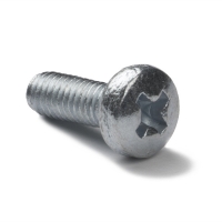 123-3D Galvanised metal round head screw, M6 x 12mm (50-pack)  DBM00145