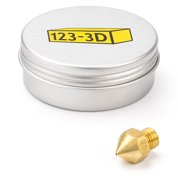 123-3D MK8 brass nozzle, 1.75mm x 0.6mm  DAR00767 - 1