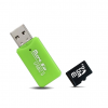 MicroSD card with USB 2.0 card reader, 2GB