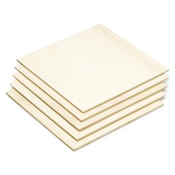 123-3D Poplar wood plates, 200mm x 200mm x 4mm (5-pack)  DAR00722 - 1