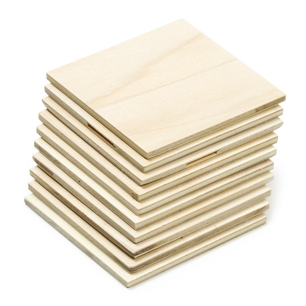 123-3D Poplar wood plates, 80mm x 80mm x 4mm (10-pack)  DAR00720 - 1