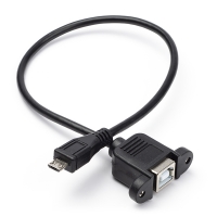 123-3D USB Panel Mount Cable USB B Female to MicroUSB, 30cm  DDK00041