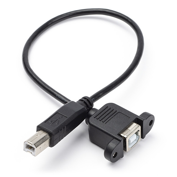 123-3D USB Panel Mount Cable USB B Female to USB Male, 30cm  DDK00040 - 1