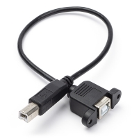 123-3D USB Panel Mount Cable USB B Female to USB Male, 30cm  DDK00040