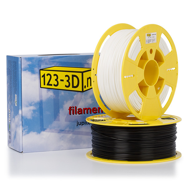 123-3D black & white PLA filament bundle 1.75mm, 1kg  DFE00031 - 1
