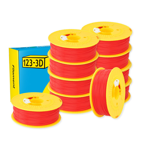 123-3D red PLA filament 1.75mm, 1kg (10-pack) DHM10038 - 1