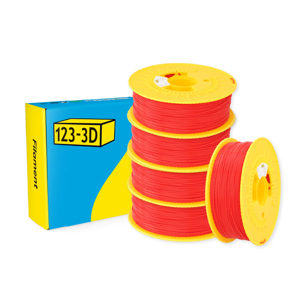 123-3D red PLA filament 1.75mm, 1kg (5-pack)  DHM10037 - 1