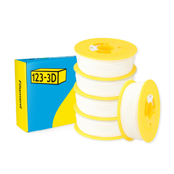 123-3D snow white PLA filament 1.75mm, 1kg (5-pack)  DHM10040 - 1