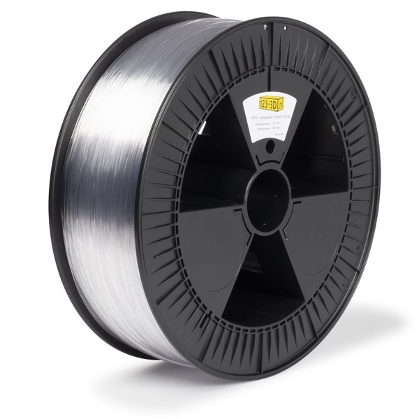 123-3D tranparent PETG filament 1.75mm, 2.3kg  DFE11030 - 1