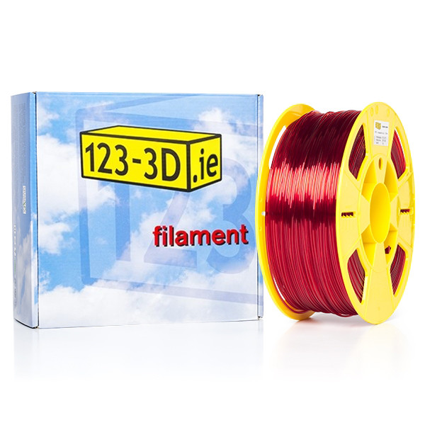 123-3D transparent red PETG filament 1.75mm, 1kg DFE11008 - 1