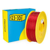 123-3D transparent red PETG filament 1.75mm, 1kg DHM00137
