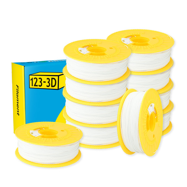 123-3D white PLA filament 1.75mm, 1kg (10-pack)  DHM10044 - 1
