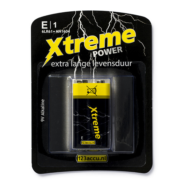 123accu Xtreme Power E 6LR61 battery (1-pack) 006P ADR00045 - 1