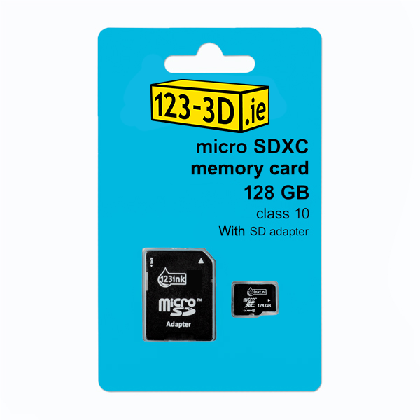 123inkt 123-3D Micro SDXC class 10 memory card including adapter - 128GB FM12MP45B/10 300693 - 1
