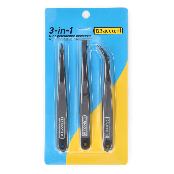 3-in-1 non-conductive anti-static tweezer set (123ink version) ADR00287 - 1