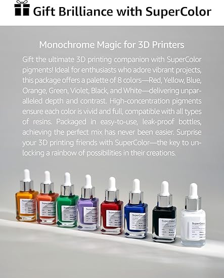 3DMaterials SuperColor 8 Colors 3D Printer Resin Color additive, 30ml x 8 DLQ06118 - 5