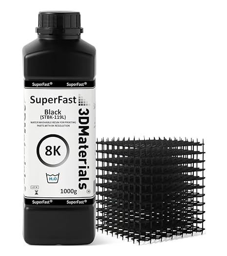 3DMaterials SuperFast 8K Black 3D Printer Resin, 1 kg DLQ06077 - 1
