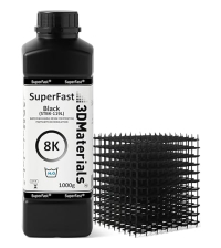 3DMaterials SuperFast 8K Black 3D Printer Resin, 1 kg DLQ06077