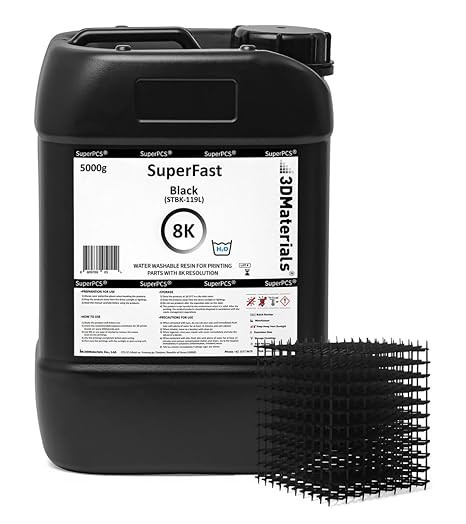 3DMaterials SuperFast 8K Black 3D Printer Resin, 5kg DLQ06081 - 1