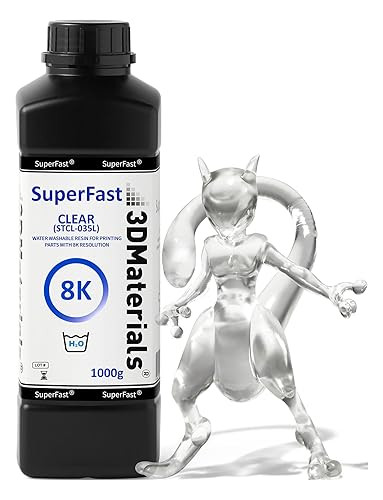 3DMaterials SuperFast 8K Clear Transparent 3D Printer Resin, 1 kg DLQ06078 - 1