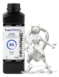 3DMaterials SuperFast 8K Clear Transparent 3D Printer Resin, 1 kg DLQ06078