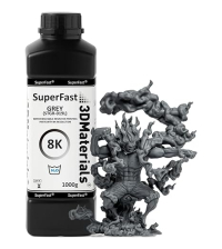 3DMaterials SuperFast 8K Gray 3D Printer Resin, 1kg DLQ06076