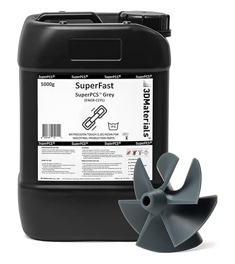 3DMaterials SuperPCS Toughest 1.8Gpa Fast Gray 3D Printer Resin, 5kg DLQ06108 - 1