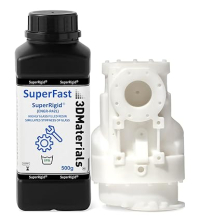 3DMaterials SuperRigid 6.0GPa 40% Nano Ceramic White 3D Printer Resin, 0.5kg DLQ06100