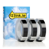 3 x Dymo S0847730 white on black embossing tape, 9mm (123ink version) 088449 - 1