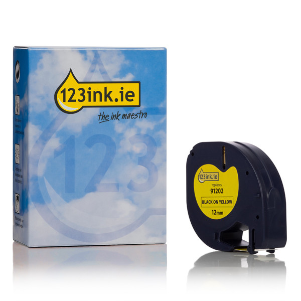 Dymo S0721620 / 91202 yellow plastic tape, 12mm (123ink version)  088305 - 1