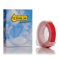 Dymo S0898150 white on red embossing tape, 9mm (123ink version)  088445