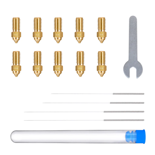 Elegoo Neptune 4 (Pro) brass nozzle kit, 0.2mm to 0.8mm (10-pack) 50.204.0060 DAR01517 - 1