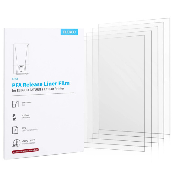 Elegoo Saturn 2/8K/3/4/4 Ultra FEP 2.0 film (5-pack) DAR00931 - 1