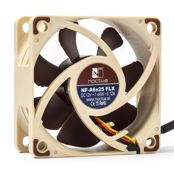 Noctua NF-A6x25 3-pin axial 12V FLX fan, 60mm x 60mm x 25mm 19162 DMO00065 - 1