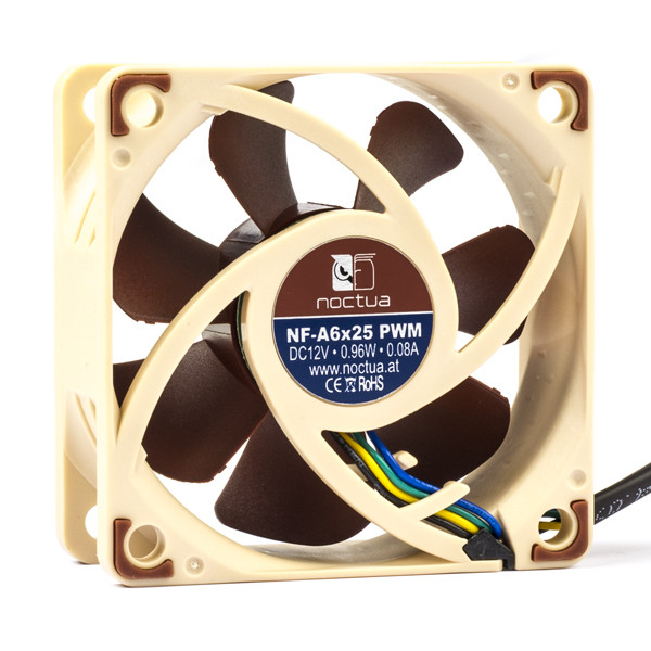 Noctua NF-A6x25 4-pin axial 12V PWM fan, 60mm x 60mm x 25mm 19249 DMO00066 - 1