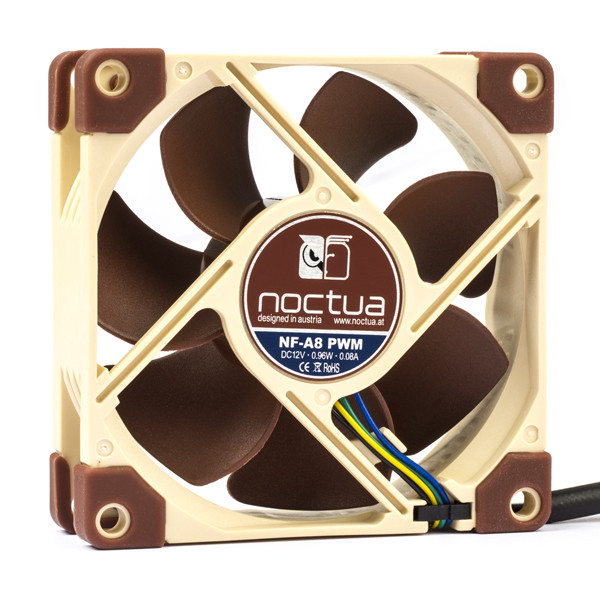 Noctua NF-A8 4-pin axial 12V PWM fan, 80mm x 80mm x 25mm 19243 DMO00068 - 1