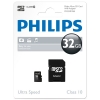Philips MicroSD memory card class 10 including SD adapter, 32GB 098122 - 1