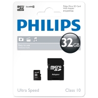 Philips MicroSD memory card class 10 including SD adapter, 32GB FM32MP45B/10 098122