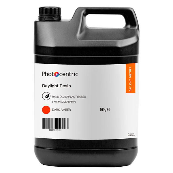 Photocentric dark amber DL240 plant-based rigid resin, 5kg MAGDLPBAM05 DAR00859 - 1