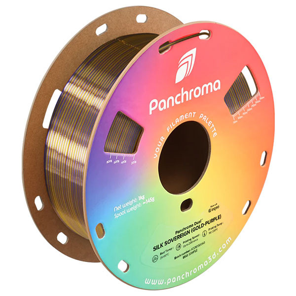 Polymaker Panchroma™ gold-purple Sovereign Dual Silk PLA filament 1.75mm, 1kg DFP14469 - 1