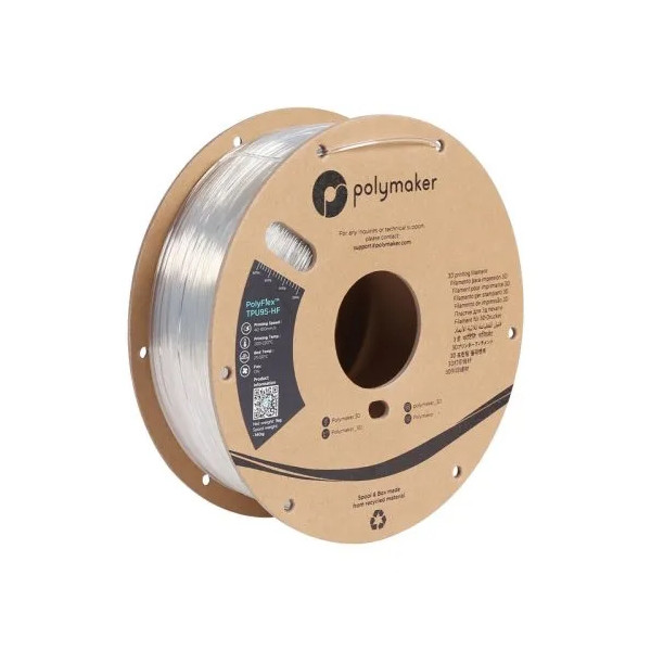 Polymaker PolyFlex clear TPU-95A High Speed filament 1.75mm, 1kg PD03003 DFP14372 - 1